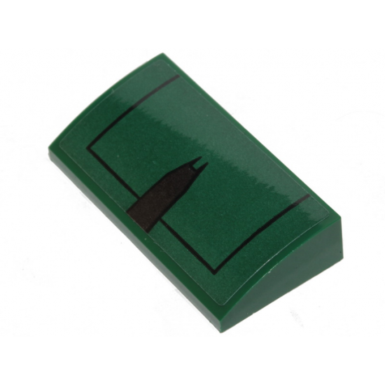 Slope, Curved 2 x 4 x 2/3 with Bottom Tubes with Black Lines and Dark Brown Wedge Pattern (Sticker) - Set 75248