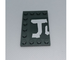 Tile, Modified 4 x 6 with Studs on Edges with 'JU' (U Cut in Half) Pattern (Sticker) - Set 75977