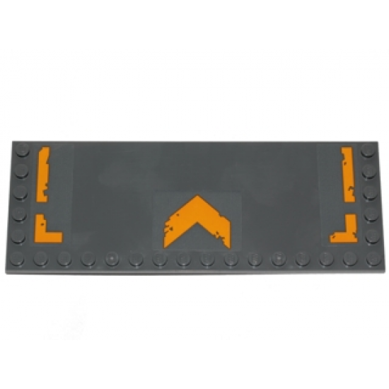 Tile, Modified 6 x 16 with Studs on Edges with Yellow Worn Arrow and Stripes on Sides Pattern (Stickers) - Set 75171