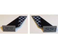 Tail Shuttle with Light Bluish Gray Checkered Pattern on Both Sides (Stickers) - Set 42002