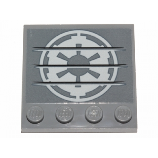Tile, Modified 4 x 4 with Studs on Edge with White SW Imperial Logo Pattern (Sticker) - Set 75141