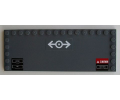 Tile, Modified 6 x 16 with Studs on Edges with White Train Logo and 'WATER', 'OIL', 'CAUTION' and 'ELECTRICS' Pattern (Stickers) - Set 60098