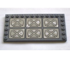 Tile, Modified 6 x 12 with Studs on Edges with Geometric Design with Bullet Holes Pattern (Sticker) - Set 7705