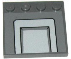 Tile, Modified 4 x 4 with Studs on Edge with Light Bluish Gray Panels Pattern (Sticker) - Set 75019