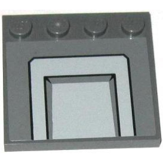 Tile, Modified 4 x 4 with Studs on Edge with Light Bluish Gray Panels Pattern (Sticker) - Set 75019
