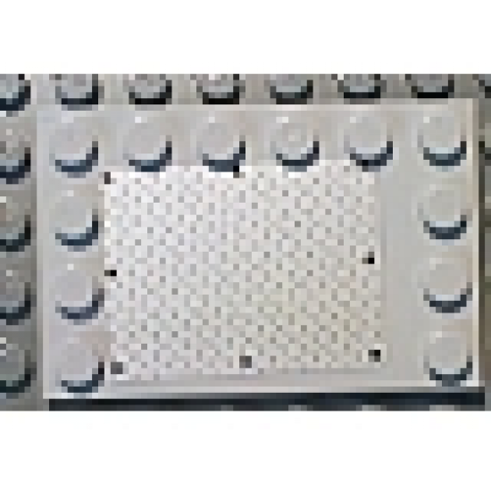 Tile, Modified 4 x 6 with Studs on Edges with Black Rivets on Silver Tread Plate Pattern (Sticker) - Sets 7632 / 7945