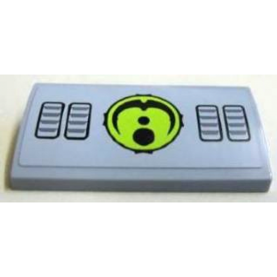 Slope, Curved 2 x 4 x 2/3 with Bottom Tubes with 4 Vents and Alien Insignia Pattern (Sticker) - Set 7065