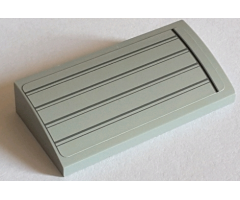 Slope, Curved 2 x 4 x 2/3 with Bottom Tubes with Dark Bluish Gray Lines and Black Line on Right Side Pattern (Sticker) - Set 75060