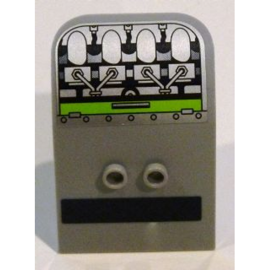 Door 2 x 4 x 6 Curved Aircraft with Dark Blue Tread Plate and Engine Details Pattern (Stickers) - Set 8633
