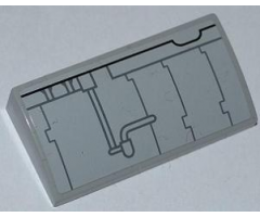 Slope, Curved 2 x 4 x 2/3 with Bottom Tubes with SW Millennium Falcon Pattern 2 (Sticker) - Sets 7965 / 75105