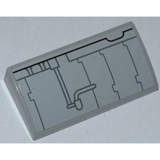 Slope, Curved 2 x 4 x 2/3 with Bottom Tubes with SW Millennium Falcon Pattern 2 (Sticker) - Sets 7965 / 75105