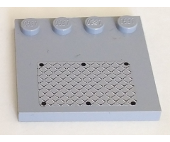 Tile, Modified 4 x 4 with Studs on Edge with 6 Black Rivets on Small Silver Tread Plate Pattern (Sticker) - Set 7945
