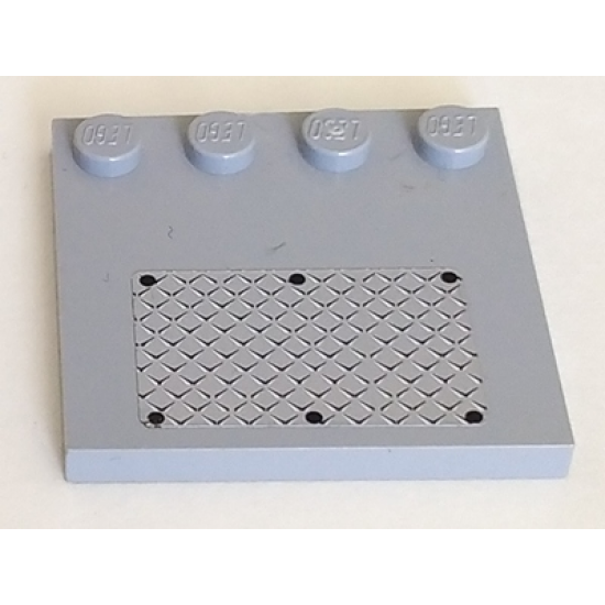Tile, Modified 4 x 4 with Studs on Edge with 6 Black Rivets on Small Silver Tread Plate Pattern (Sticker) - Set 7945