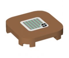 Tile, Modified 4 x 4 with Rounded Corners and 4 Feet with Super Mario Scanner Code 2 Arrows Cycle Pattern (Sticker) - Set 71366