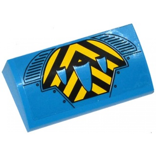 Slope, Curved 2 x 4 x 2/3 with Bottom Tubes with Black and Yellow Chevrons, Air Intakes and Vents Pattern (Sticker) - Set 76020