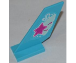 Tail Shuttle with Magenta Star on Butterfly Wing Pattern on Both Sides (Stickers) - Set 3063