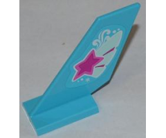 Tail Shuttle with Magenta Star on Butterfly Wing Pattern on Both Sides (Stickers) - Set 3063