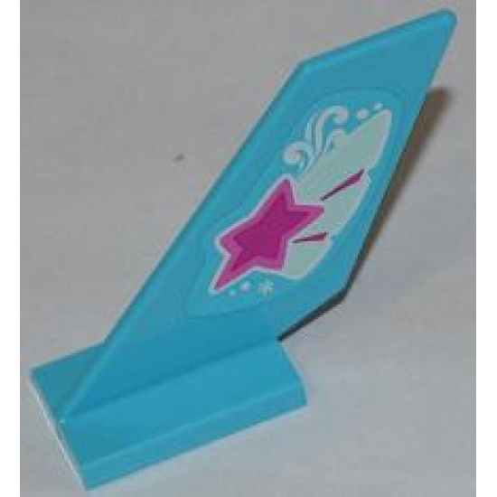 Tail Shuttle with Magenta Star on Butterfly Wing Pattern on Both Sides (Stickers) - Set 3063