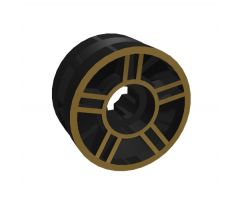 Wheel 11mm D. x 6mm with 5 Spokes with Gold Outline Pattern