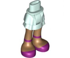 Mini Doll, Legs with Hips and Skirt Layered, Medium Nougat Legs and Magenta Shoes with Ankle Straps Pattern