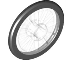 Wheel Wheelchair with Fixed Black Hard Rubber Tire (1-Piece Wheel)