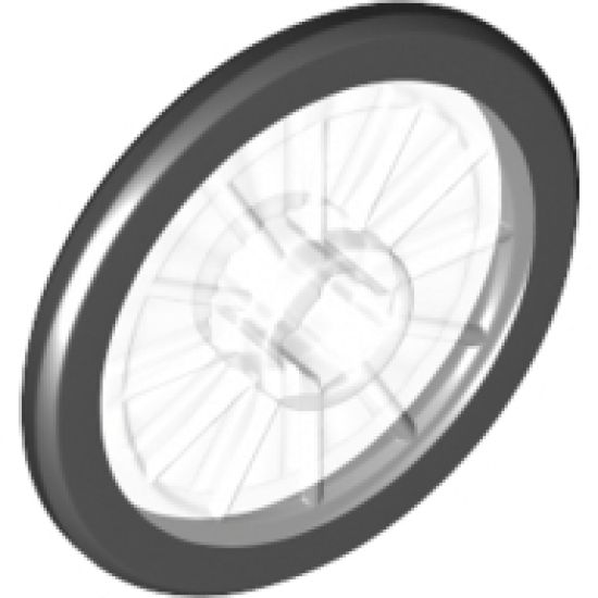 Wheel Wheelchair with Fixed Black Hard Rubber Tire (1-Piece Wheel)