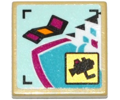 Tile, Modified 2 x 2 Inverted with Surveillance Camera Screen, Lounge Chair and Pool Pattern (Sticker) - Set 41135