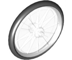 Wheel Bicycle with Fixed Black Hard Rubber Tire (1-Piece Wheel)