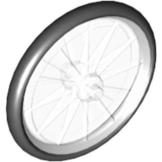 Wheel Bicycle with Fixed Black Hard Rubber Tire (1-Piece Wheel)