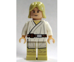Luke Skywalker - Light Nougat, Long Hair, White Tunic, Tan Legs
