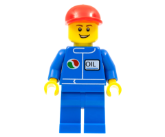 Octan - Blue Oil, Blue Legs, Red Short Bill Cap, Open Grin