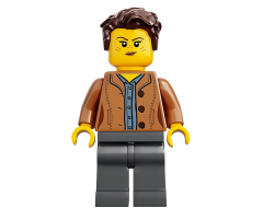 Mom, Freckles, Medium Nougat Jacket, Dark Brown Hair Swept Left Tousled