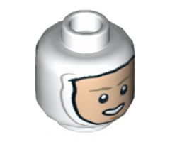 Minifigure, Head Dual Sided Balaclava, Light Nougat Face, Dark Tan Eyebrows, Neutral / Open Mouth Pattern - Hollow Stud
