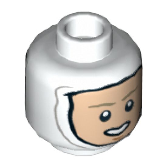 Minifigure, Head Dual Sided Balaclava, Light Nougat Face, Dark Tan Eyebrows, Neutral / Open Mouth Pattern - Hollow Stud