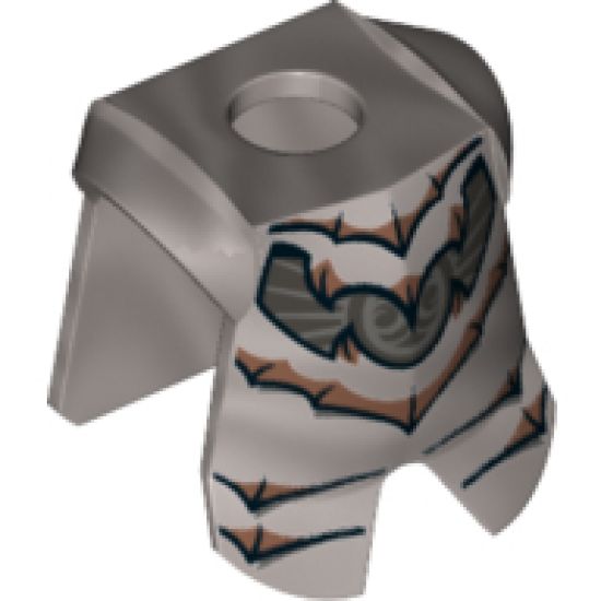 Minifigure, Body Wear Armor Breastplate with Leg Protection, Copper Bats and Pearl Dark Gray Trim Pattern