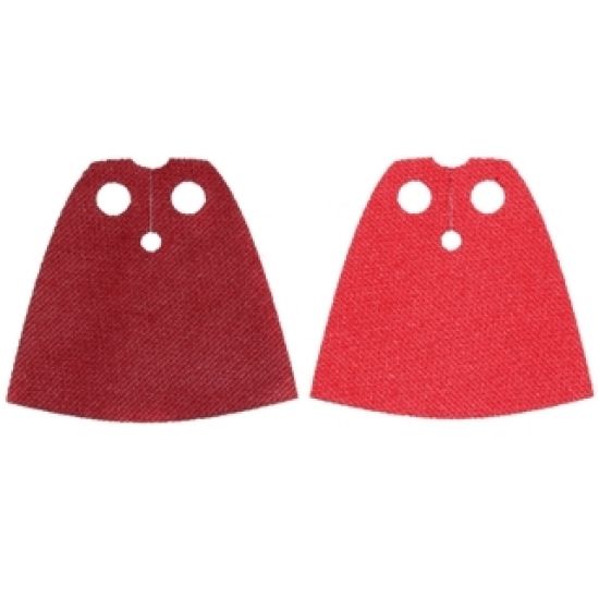 Minifigure, Body Wear Cape Cloth, Standard with Dark Red and Red Sides - Spongy Stretchable Fabric