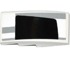 Slope, Curved 4 x 2 with Light Bluish Gray Stripes and Half Black Rear Window Pattern Model Right Side (Sticker) - Set 75912