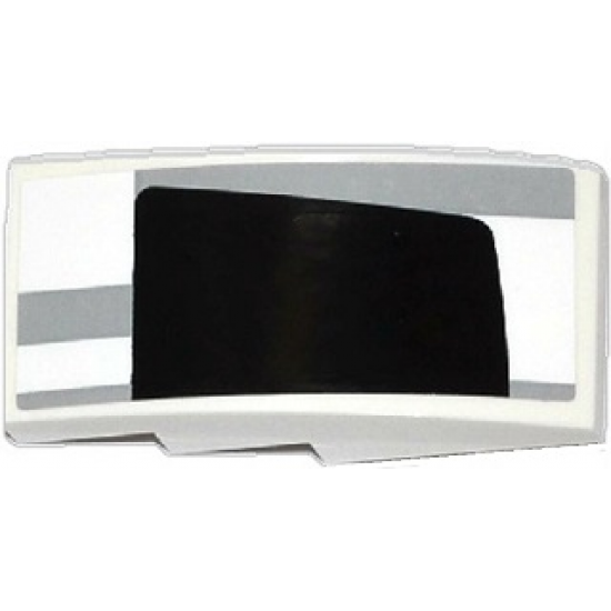 Slope, Curved 4 x 2 with Light Bluish Gray Stripes and Half Black Rear Window Pattern Model Right Side (Sticker) - Set 75912