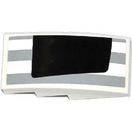 Slope, Curved 4 x 2 with Light Bluish Gray Stripes and Half Black Rear Window Pattern Model Left Side (Sticker) - Set 75912