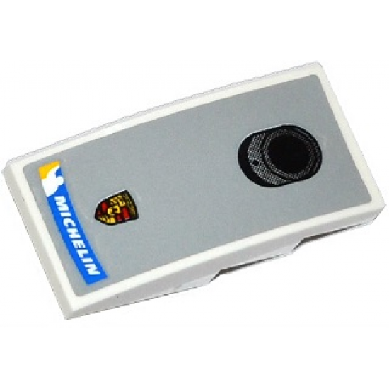 Slope, Curved 4 x 2 with Michelin Logo, Porsche Logo and Pipe (Fuel Filler Neck Plate) Pattern (Sticker) - Set 75912