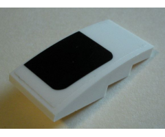 Slope, Curved 4 x 2 with Black Rectangle Curved Outer Edges Pattern Model Right Side (Sticker) - Set 75895