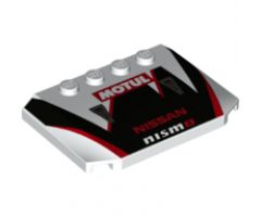 Wedge 4 x 6 x 2/3 Triple Curved with 'MOTUL' and 'NISSAN nismo' on Black and Red Car Hood Pattern