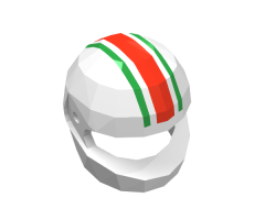 Minifigure, Headgear Helmet Motorcycle (Standard) with 1 Red and 2 Green Stripes Pattern
