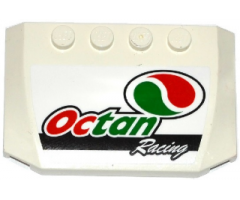 Wedge 4 x 6 x 2/3 Triple Curved with Octan Logo and 'Octan Racing' Pattern (Sticker) - Set 60115