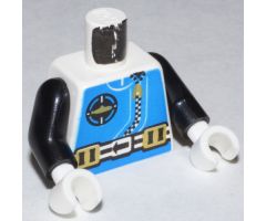 Torso Aquazone Aquanaut Sub Logo, Zipper, and Weight Belt Pattern / Black Arms / White Hands