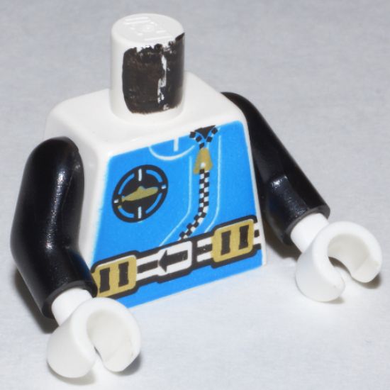 Torso Aquazone Aquanaut Sub Logo, Zipper, and Weight Belt Pattern / Black Arms / White Hands