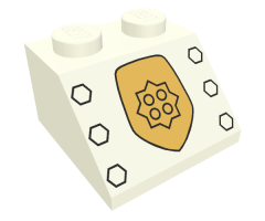 Slope 45 2 x 2 with World City Gold Police Badge and Six Knobs Pattern
