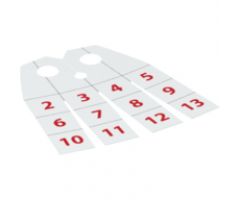 Minifigure, Body Wear Cape Cloth, 4 Rectangular Strips with Calendar Numbers Pattern