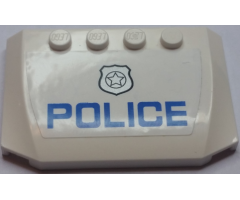 Wedge 4 x 6 x 2/3 Triple Curved with Blue 'POLICE' and Silver Badge Pattern (Sticker) - Set 60045