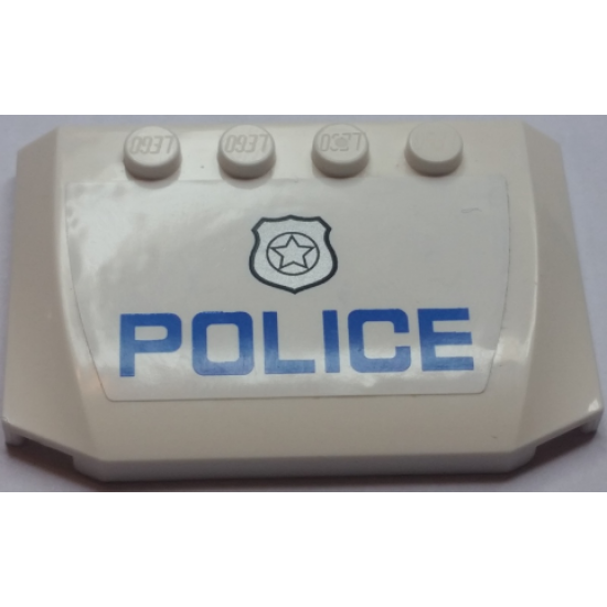 Wedge 4 x 6 x 2/3 Triple Curved with Blue 'POLICE' and Silver Badge Pattern (Sticker) - Set 60045